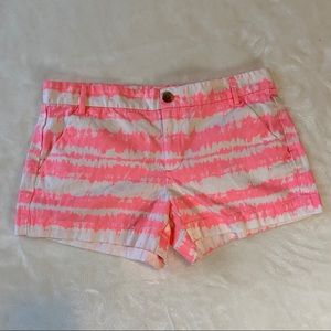 Khakis by GAP Sunkissed Tie Dye Coral Pink Chino Short Shorts Summer Women Sz 4